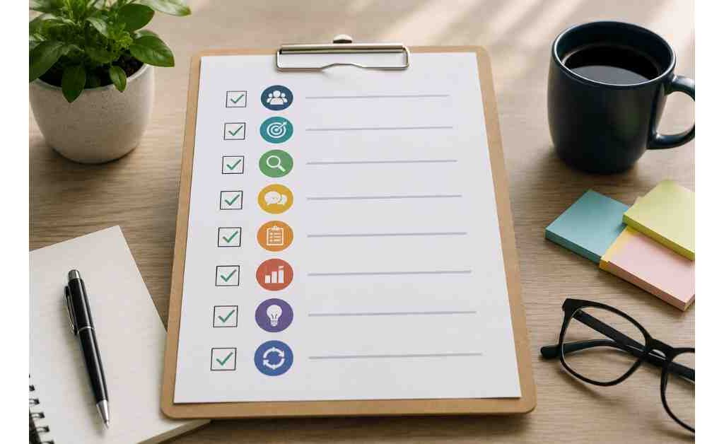 "Voice of Customer research checklist featuring a structured customer feedback planning process, survey preparation, data collection, analysis, and actionable customer insight workflow."