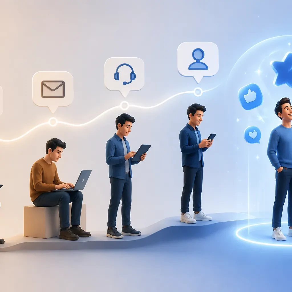 Visual representation of evolving customer expectations with connected digital experiences and AI-driven customer engagement.