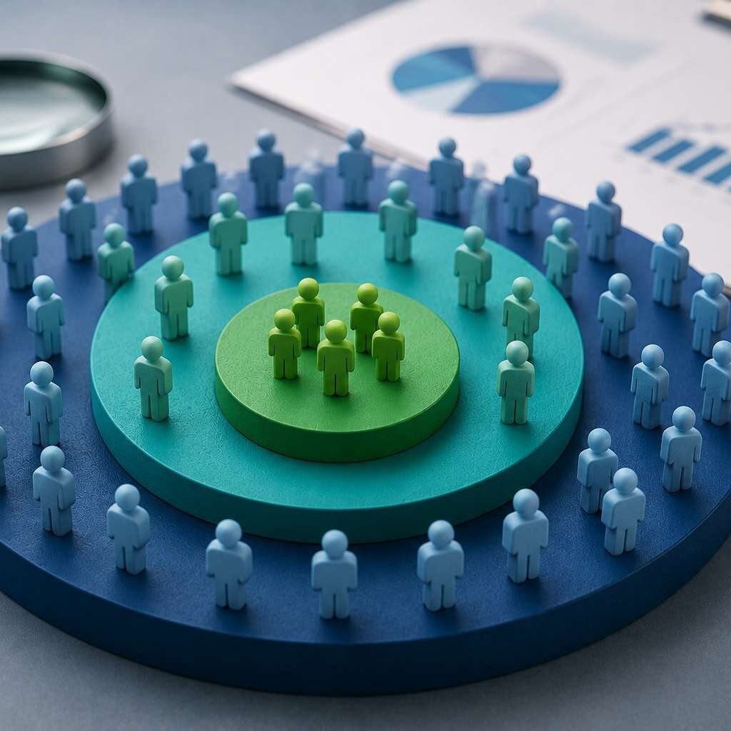 "Concentric market segments illustrating TAM, SAM, and SOM to explain Market Sizing Analysis for identifying total, serviceable, and obtainable market opportunities."